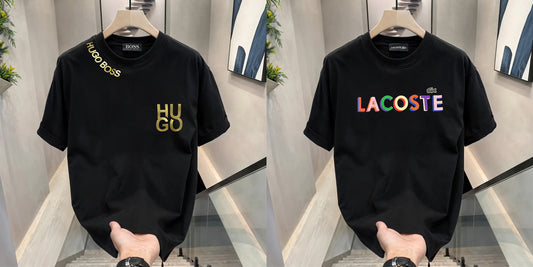 Men's Brand Premium Selling T-Shirt (BD-HB GOLD+LACOSTE COLOR)