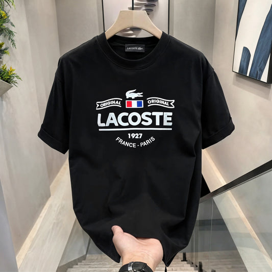 Men's Brand Premium Selling T-Shirt (BD-LACOSTE France+ LV GREEN)