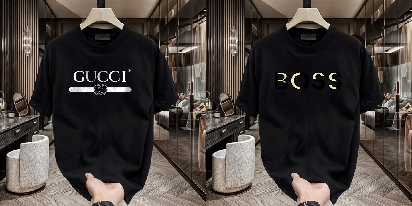Men's Brand Premium Selling T-Shirt (BD-GUCCI+GOLD BOSS)