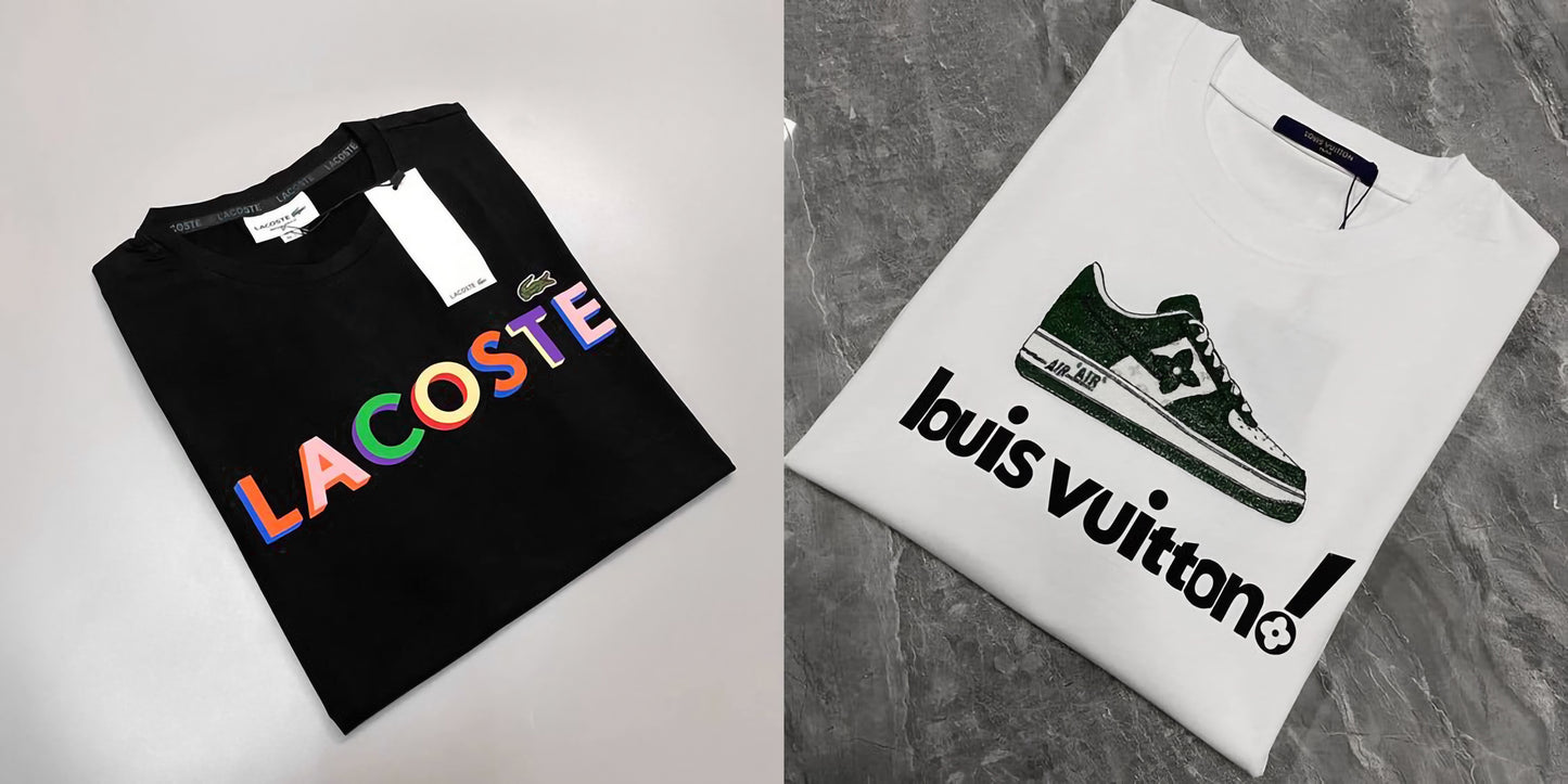 Men's Luxury Premium Selling T-Shirt (BD-LACOSTE COLOR+LV SHOE)