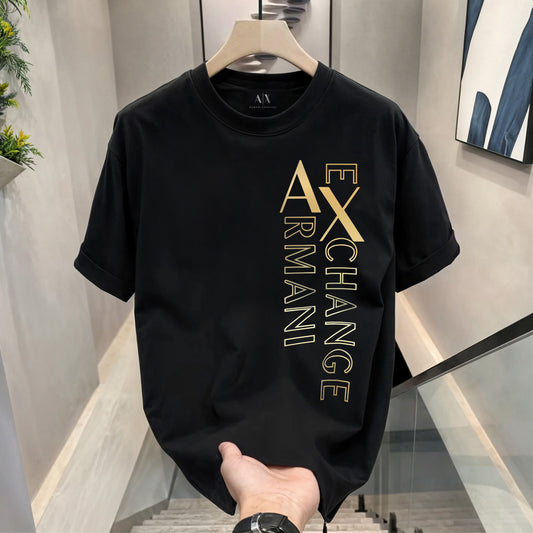 Men's Premium Selling T-Shirts (BD-Balmain Silver + Armani Exchange)
