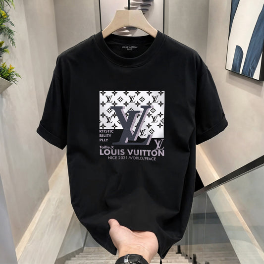 Men's Premium Selling T-Shirts (BD-LACOSTE BLUE+LV GREY)