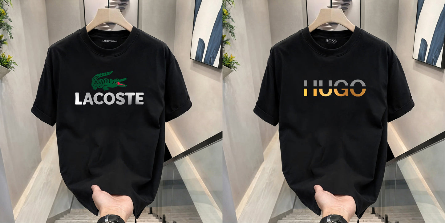 Men's Premium Selling T-Shirts (BD-LACOSTE+HUGO GOLD)