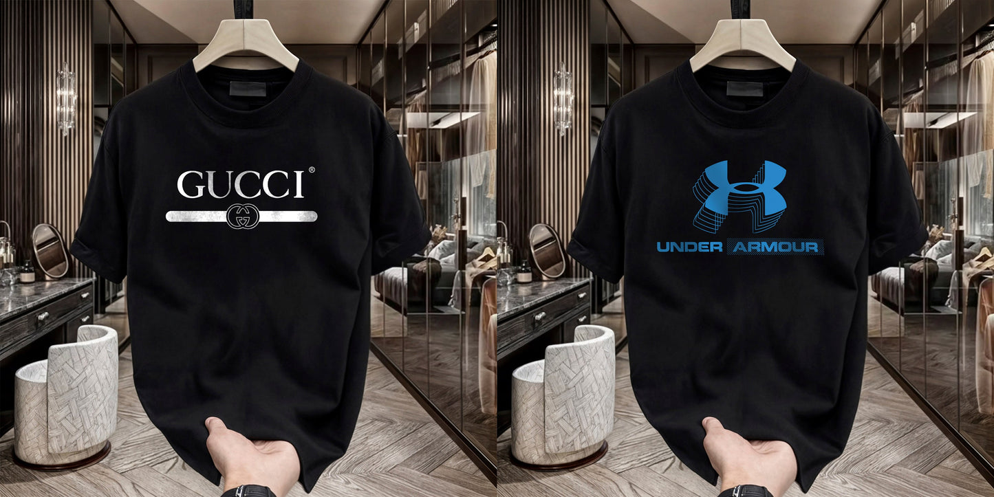 Men's Brand Premium Selling T-Shirt (BD-GUCCI+BLUE ARMOUR)