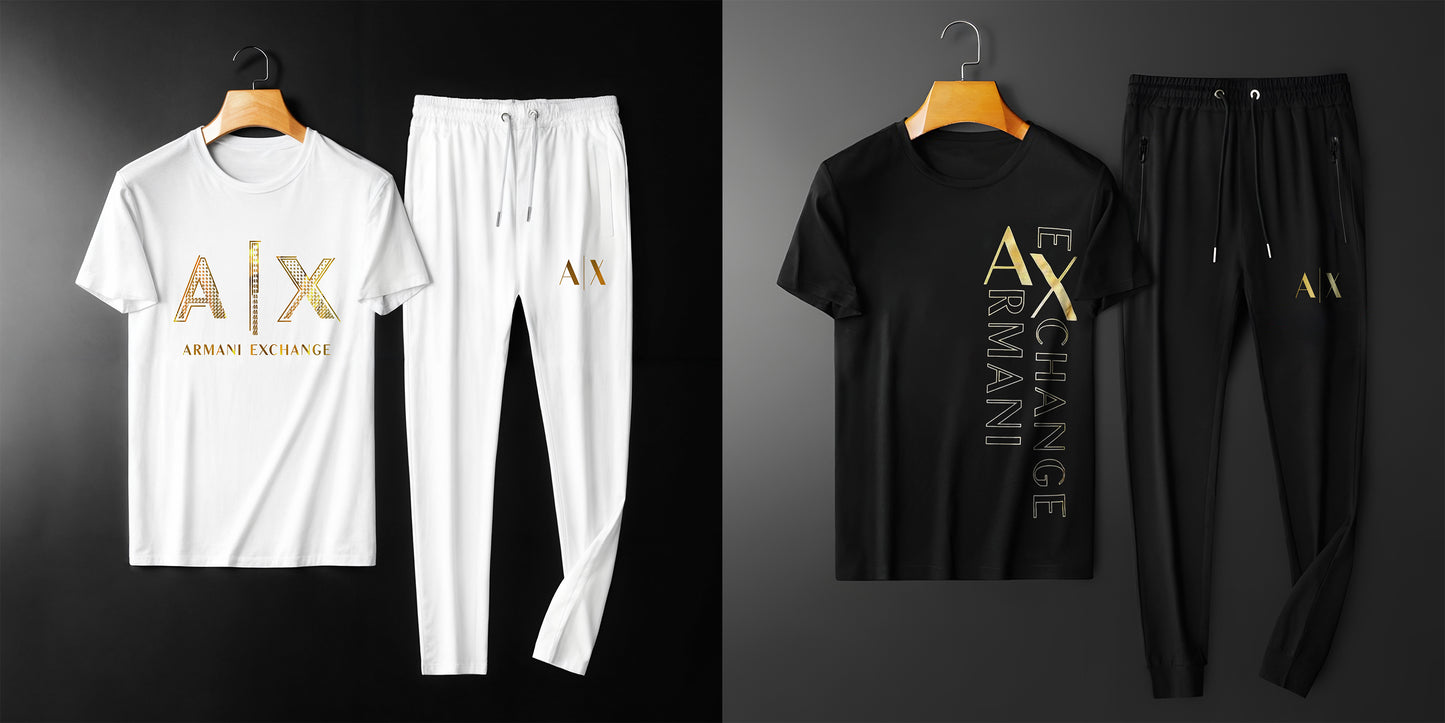 Men's Premium Selling Combo Co-ords (BD-AX GOLD C-SET WHITE + AR EX C-SET BLACK)