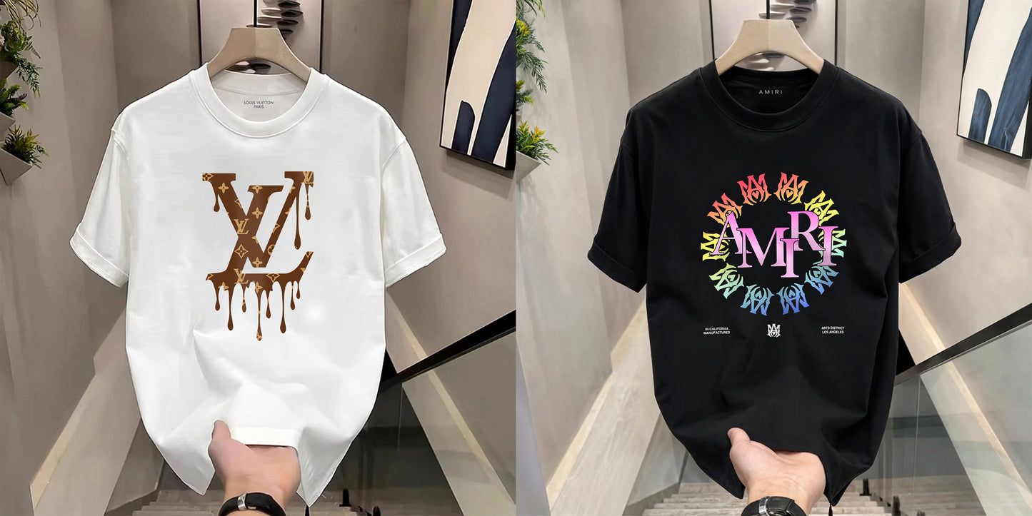 Men's Premium Selling T-Shirts (BD-LV Drop + Amiri Colorful)