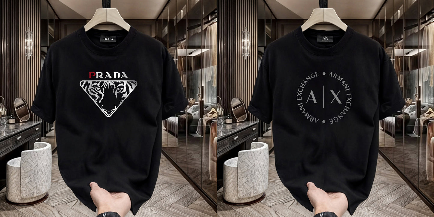 Men's Premium Selling T-Shirts (BD-PRADA+ARMANI ROUND)