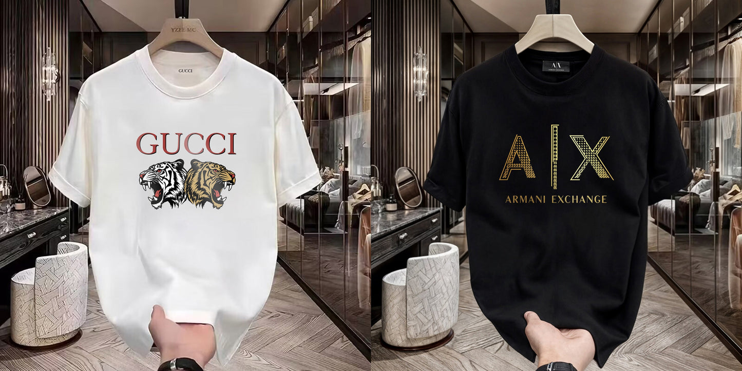 Men's Premium Selling T-Shirts (BD-GUCCI TIGER+AX GOLD)