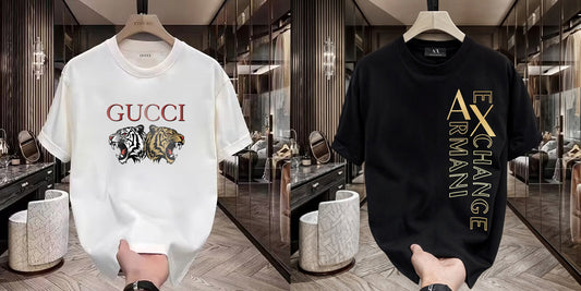 Men's Premium Selling T-Shirts (BD-GUCCI TIGER+ARMANI EXCHANGE)