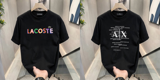Men's Brand Premium Selling T-Shirt (BD- LACOSTE COLOR + AX TEXT)