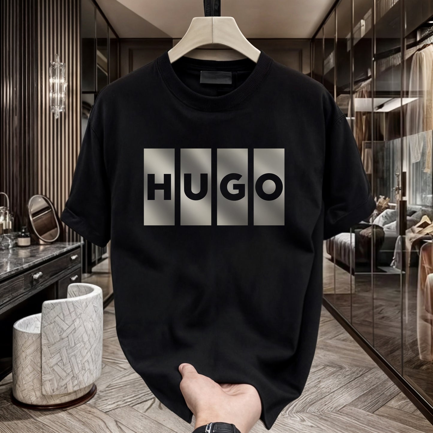 Men's Brand Premium Selling T-Shirt (BD-HUGO BOX+ARMANI GREY)