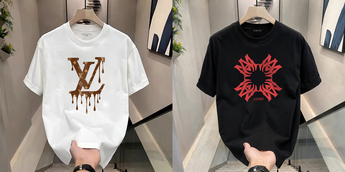 Men's Premium Selling T-Shirts (BD-LV DROP+AMIRI RED)