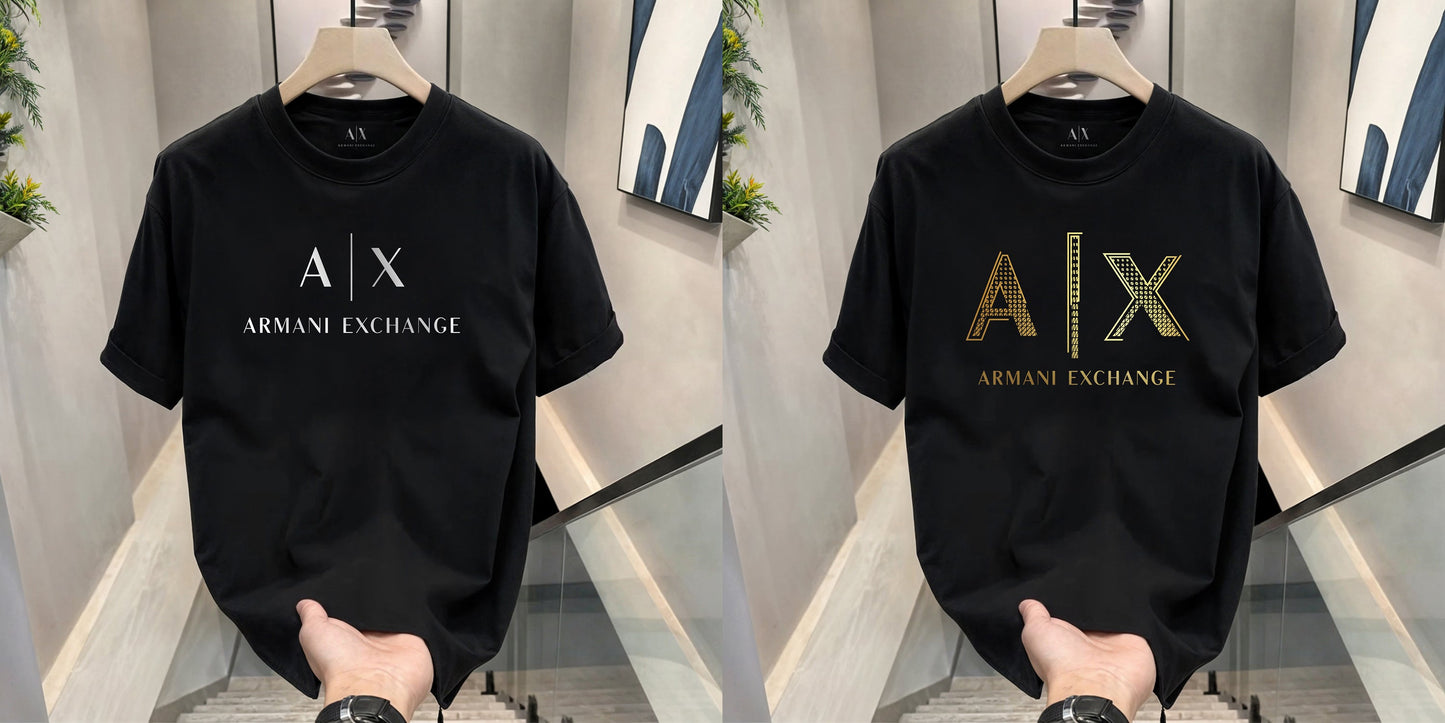 Men's Premium Selling T-Shirts (BD-AX White+ AX Gold)