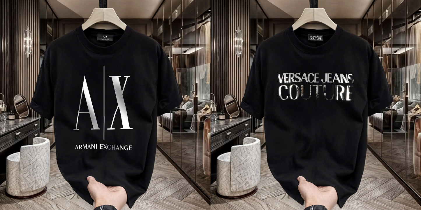Men's Premium Selling T-Shirts (BD-AX FULL+VERSACE SILVER)