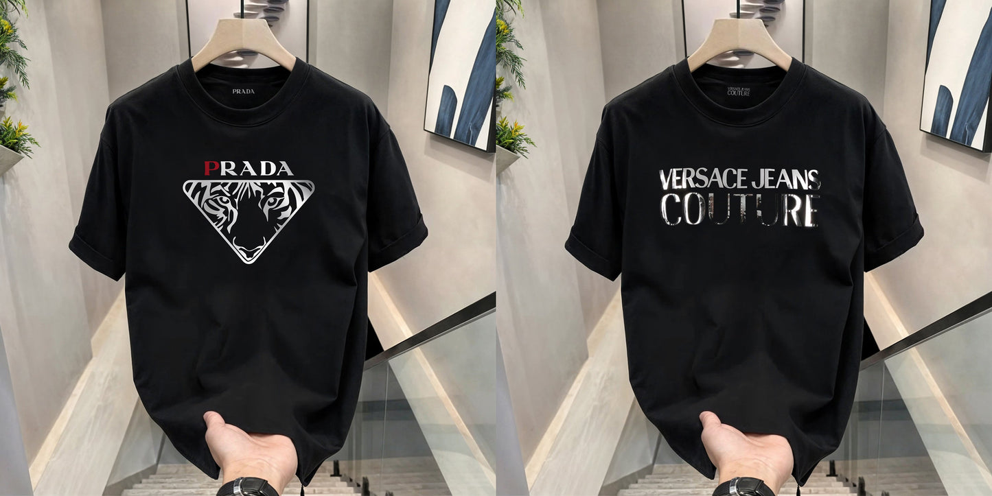 Men's Premium Selling T-Shirts (BD-Prada+ Versace Silver)
