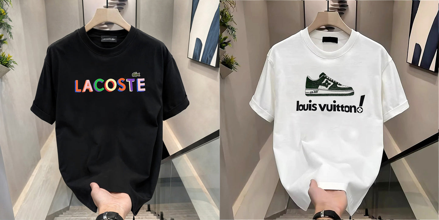 Men's Brand Premium Selling T-Shirt (BD-LACOSTE Color+ LV Shoe)