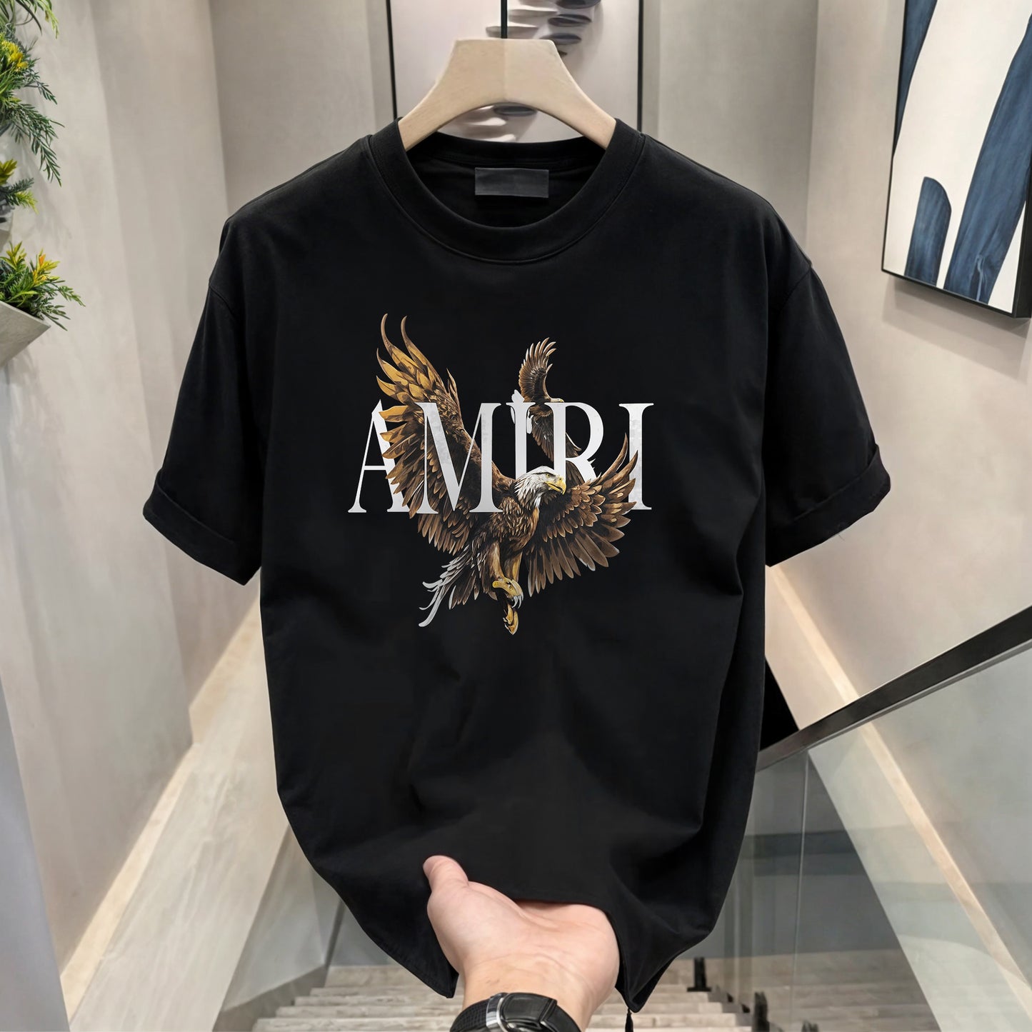 Men's Brand Premium Selling T-Shirt (BD-AMIRI+HUGO RED)