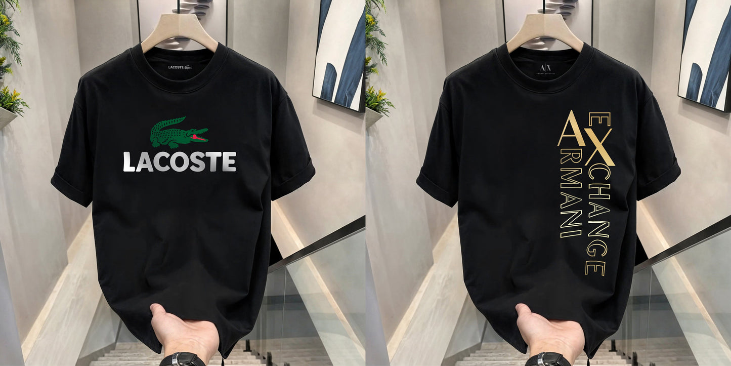 Men's Premium Selling T-Shirts (BD-LACOSTE+ARMANI EXCHANGE)