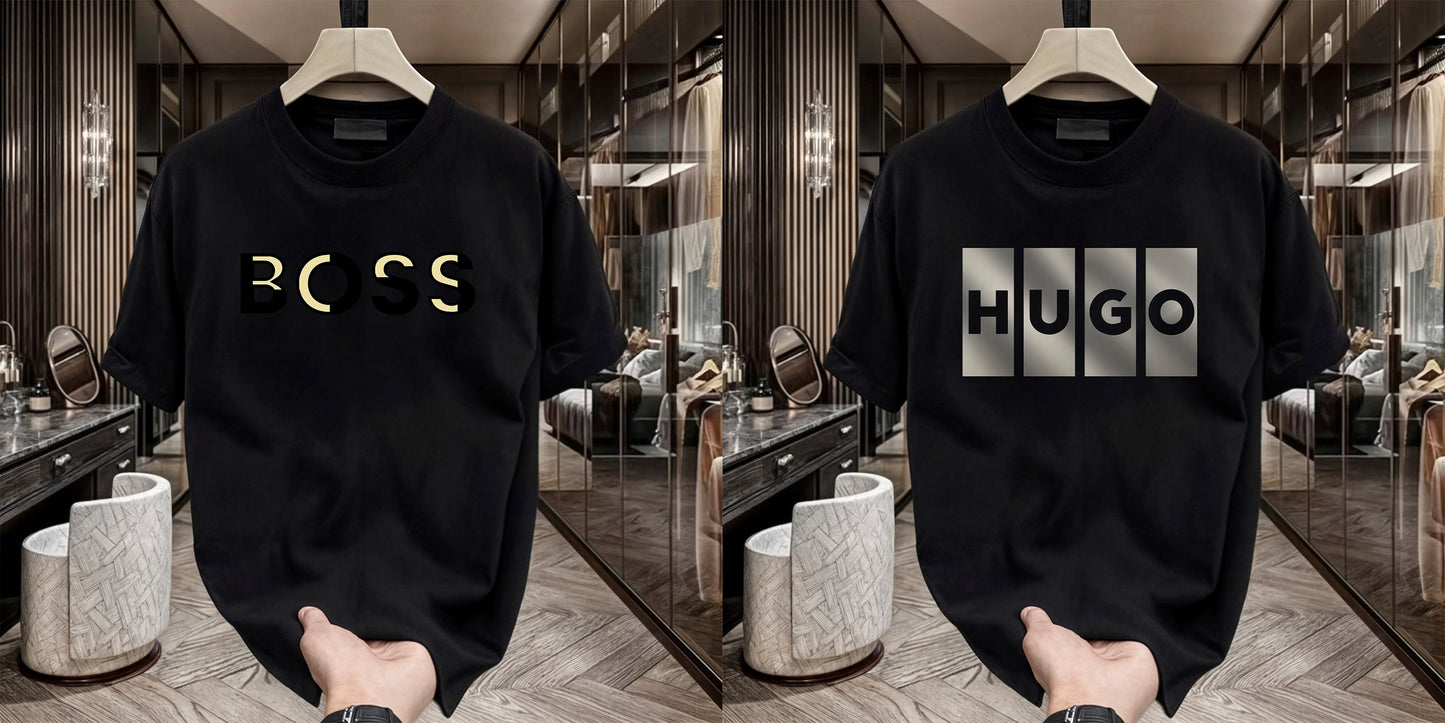 Men's Brand Premium Selling T-Shirt (BD-GOLD BOSS+HUGO BOX)