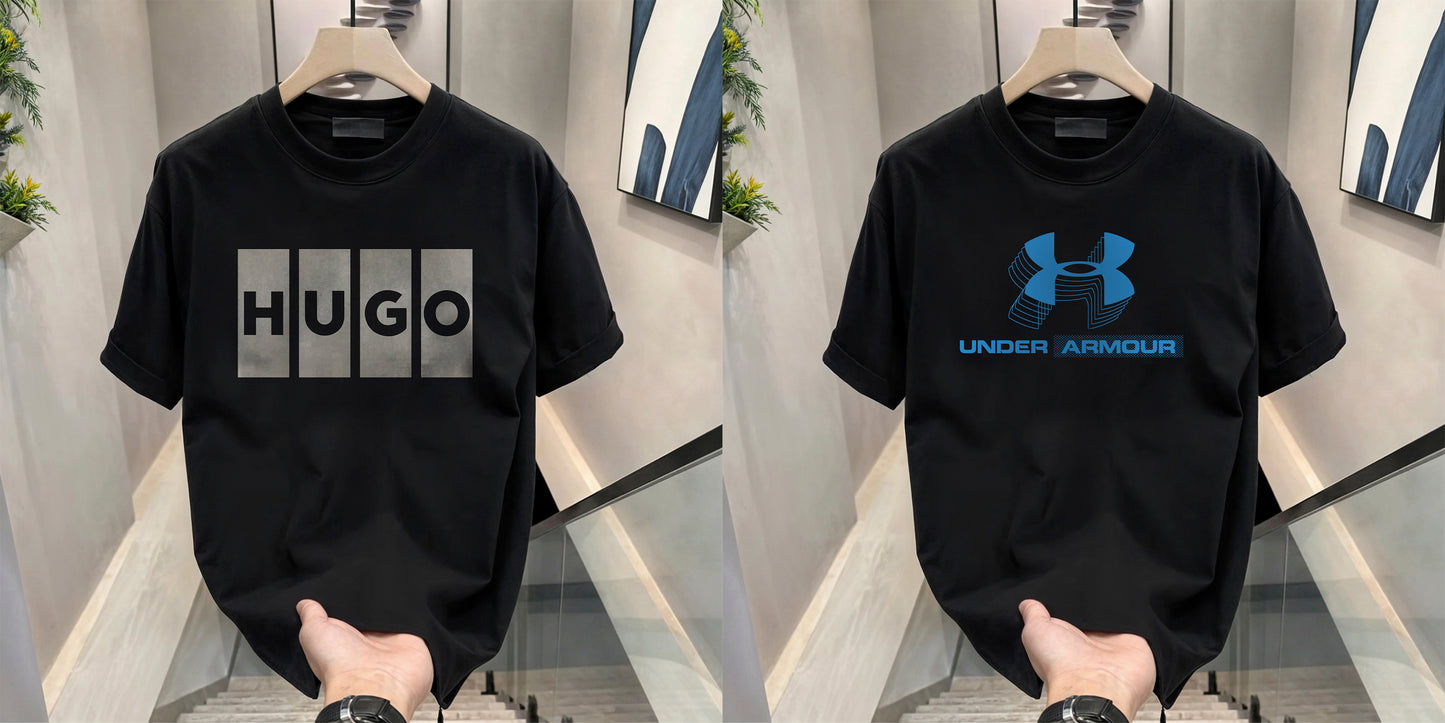 Men's Brand Premium Selling T-Shirt (BD-HUGO BOX+BLUE ARMOUR)