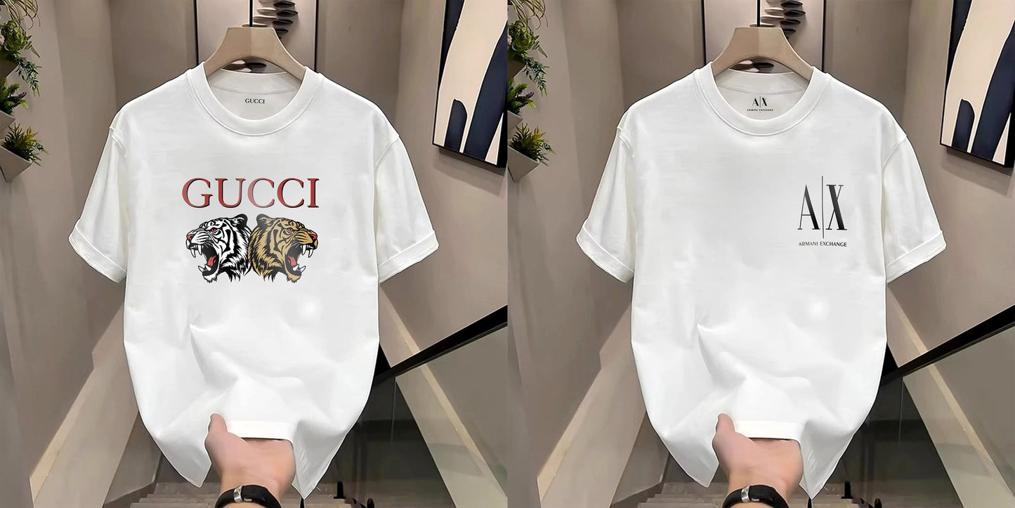 Men's Premium Selling T-Shirts (BD-GUCCI TIGER+SMALL AX BLACK)