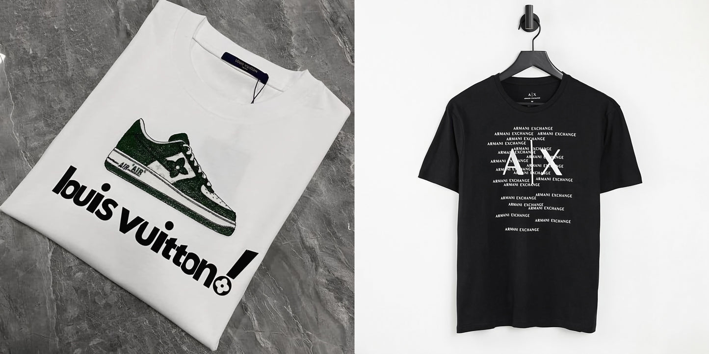 Men's Luxury Premium Selling T-Shirt (BD-LV SHOE+A/X TEXT)