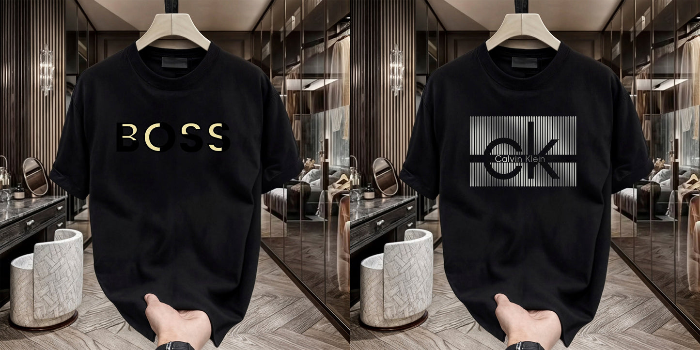 Men's Brand Premium Selling T-Shirt (BD-GOLD BOSS+CK)