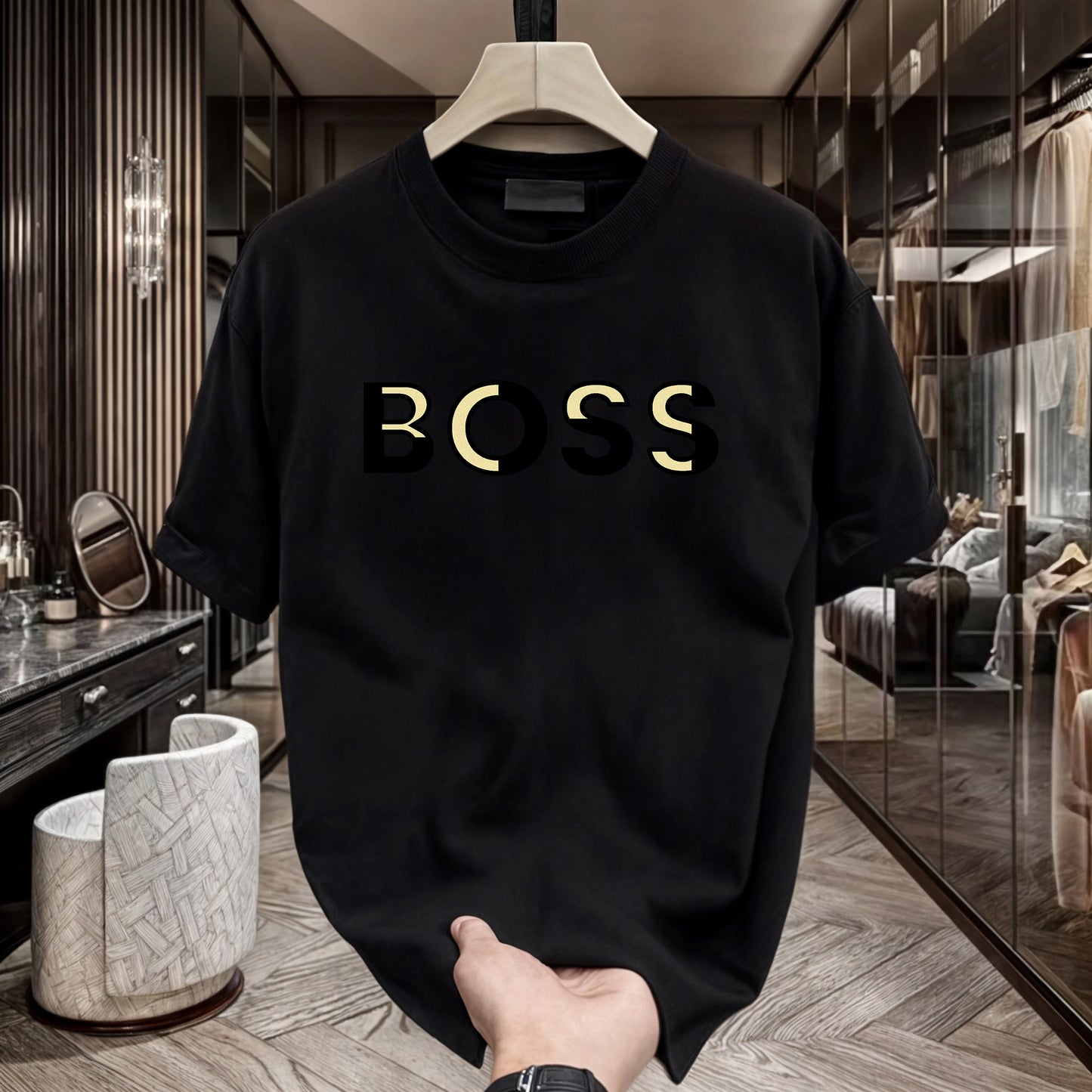 Men's Brand Premium Selling T-Shirt (BD-AMIRI+GOLD BOSS)
