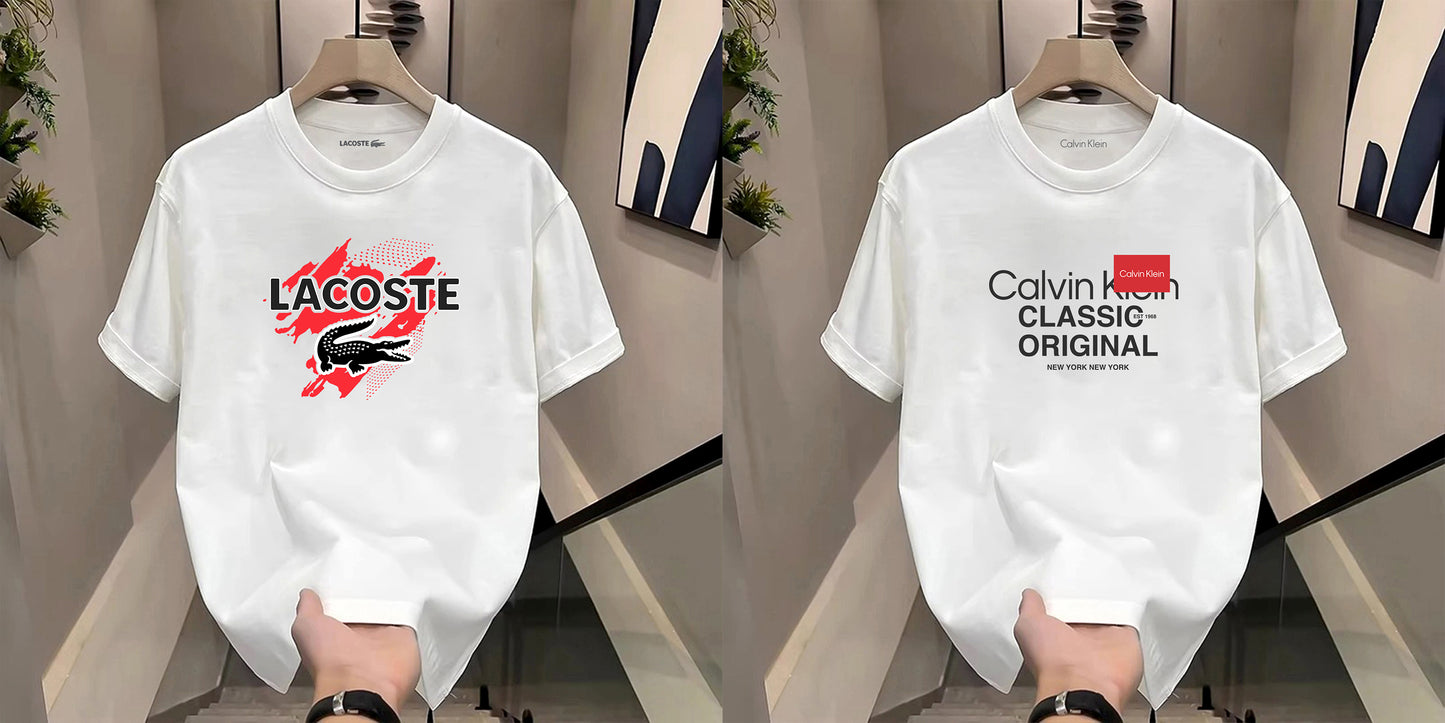 Men's Premium Selling T-Shirts (BD-LACOSTE RED+CK CLASSIC)