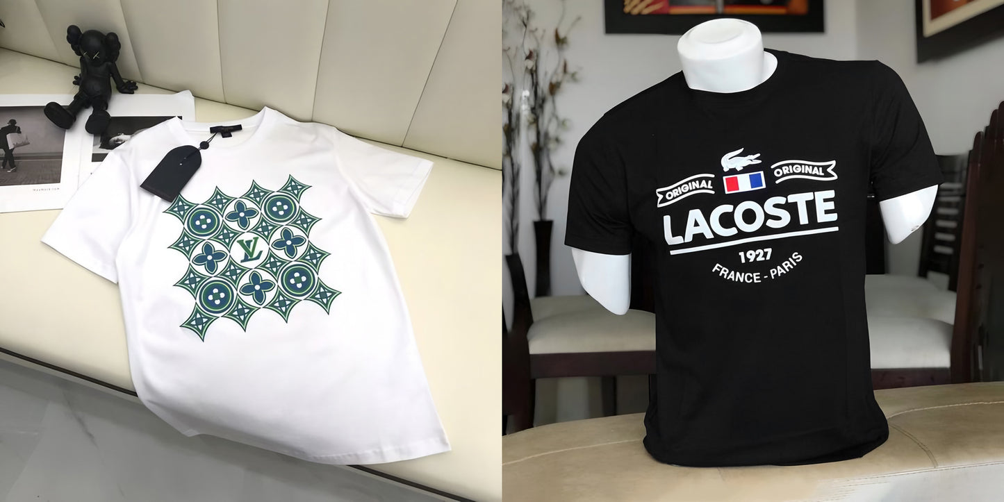 Men's Luxury Premium Selling T-Shirt (BD-LV GREEN+LACOSTE FRANCE)