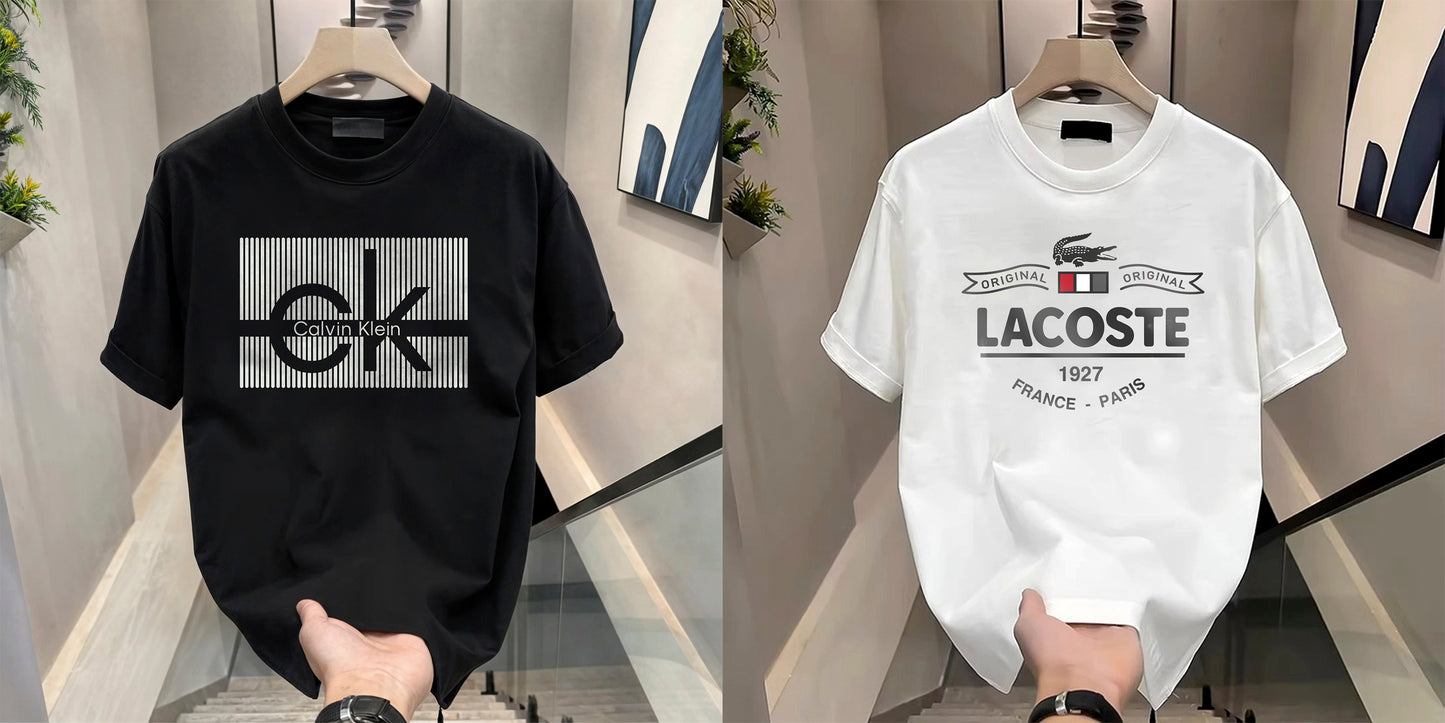Men's Brand Premium Selling T-Shirt (BD-CK+LACOSTE PARIS)