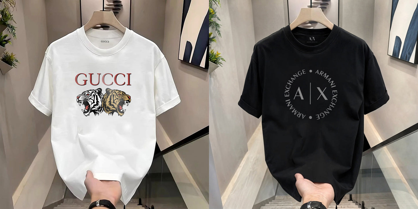 Men's Premium Selling T-Shirts (BD-GUCCI TIGER+ARMANI ROUND)