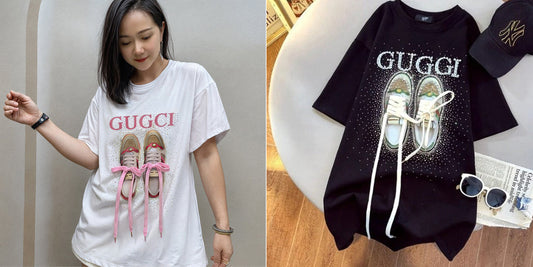 Imported Women T-Shirt (Guggi Black + Gugci)