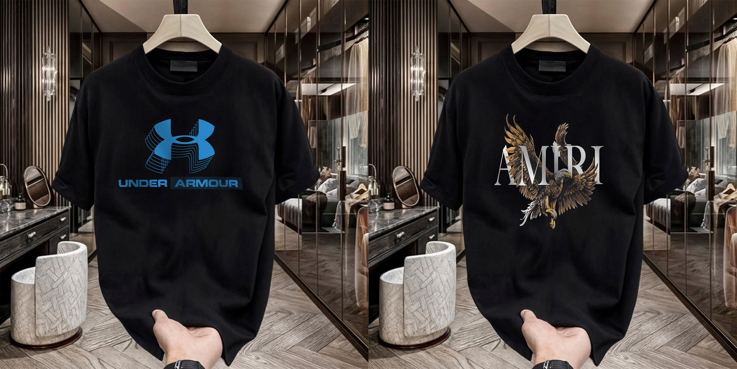 Men's Brand Premium Selling T-Shirt (BD-AMIRI+BLUE ARMOUR)