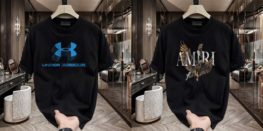 Men's Brand Premium Selling T-Shirt (BD-AMIRI+BLUE ARMOUR)