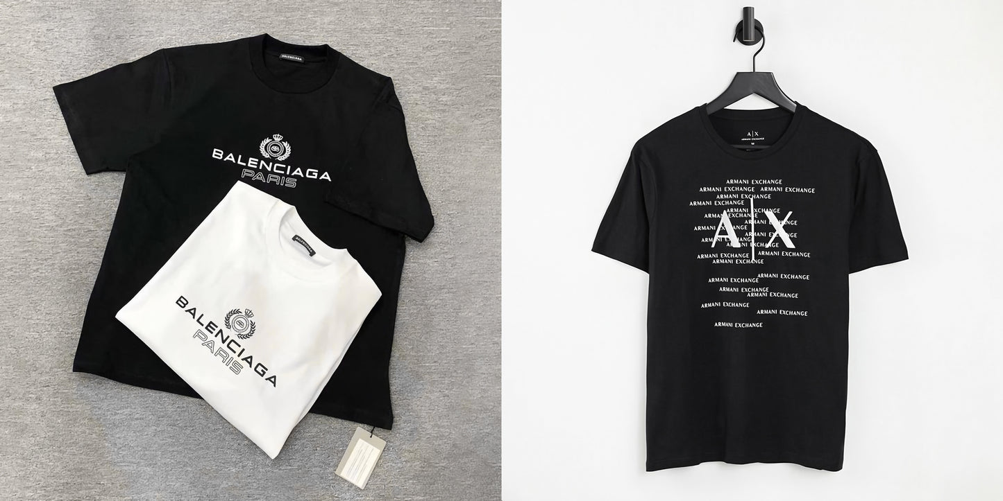 Men's Luxury Premium Selling T-Shirt (BD-BALENCIAGA PARIS+A/X TEXT)