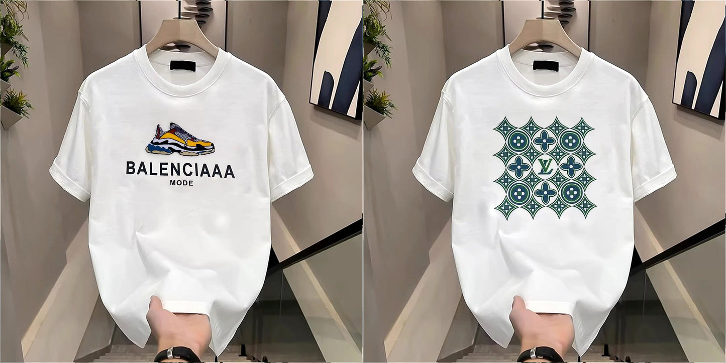 Men's Brand Premium Selling T-Shirt (BD-BALENCIAAA MODE+ LV GREEN)