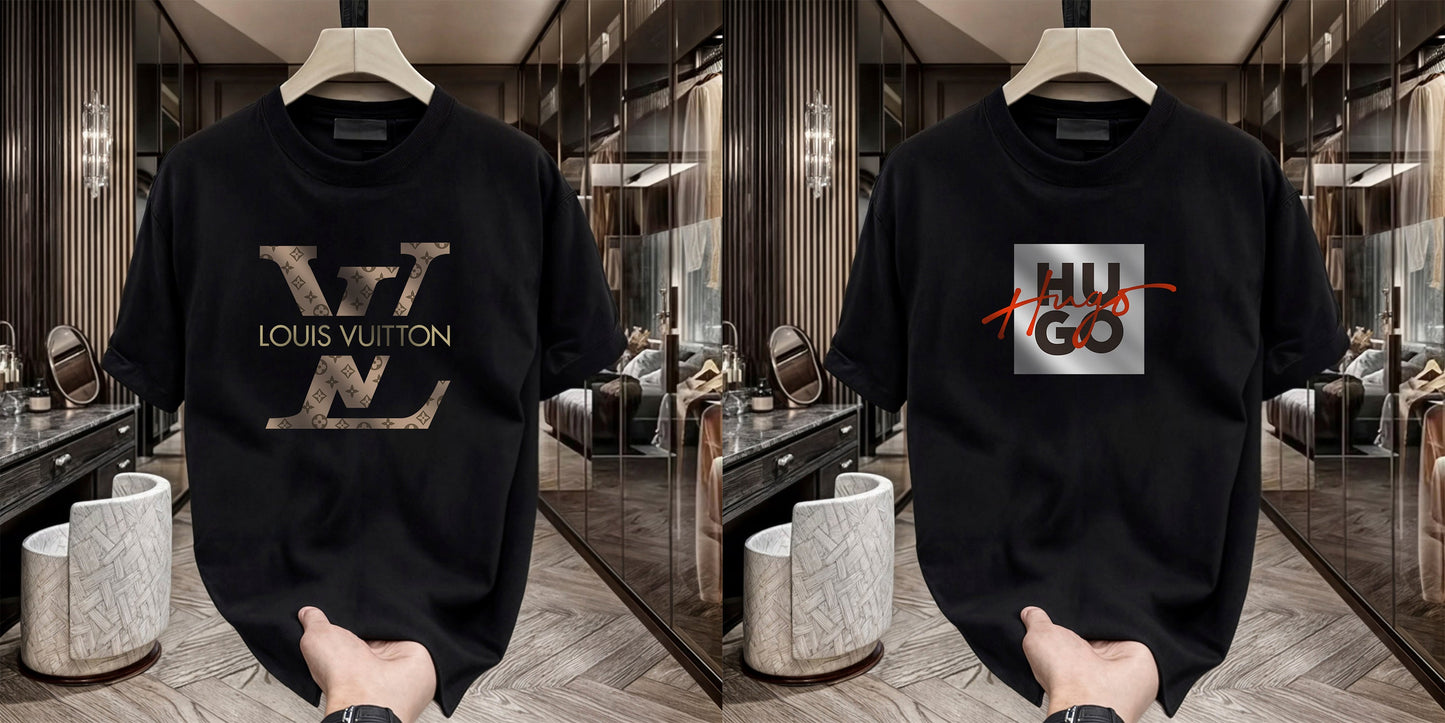 Men's Brand Premium Selling T-Shirt (BD-LV+HUGO RED)