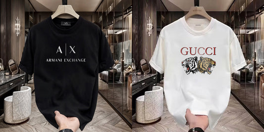 Men's Premium Selling T-Shirts (BD-AX White+ Gucci Tiger)