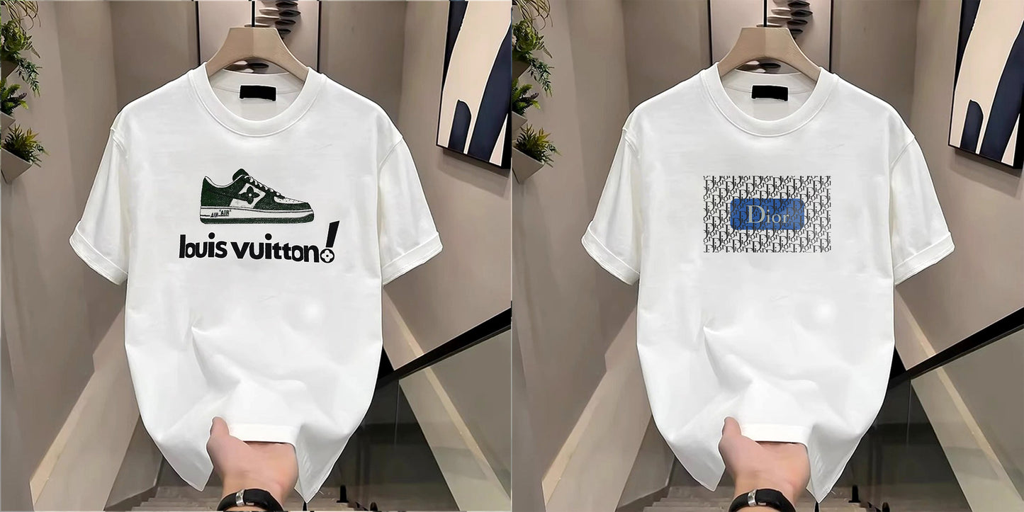 Men's Brand Premium Selling T-Shirt (BD-LV Shoe + Dior Blue)