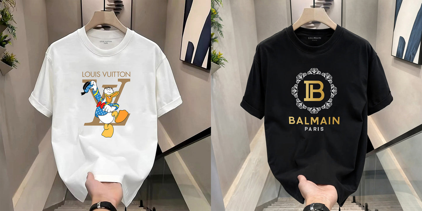 Men's Premium Selling T-Shirts (BD- LV DUCK + BALMAIN ROYAL)