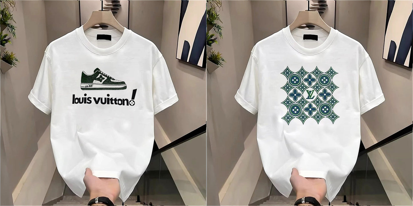 Men's Brand Premium Selling T-Shirt (BD-LV Shoe + LV Green)