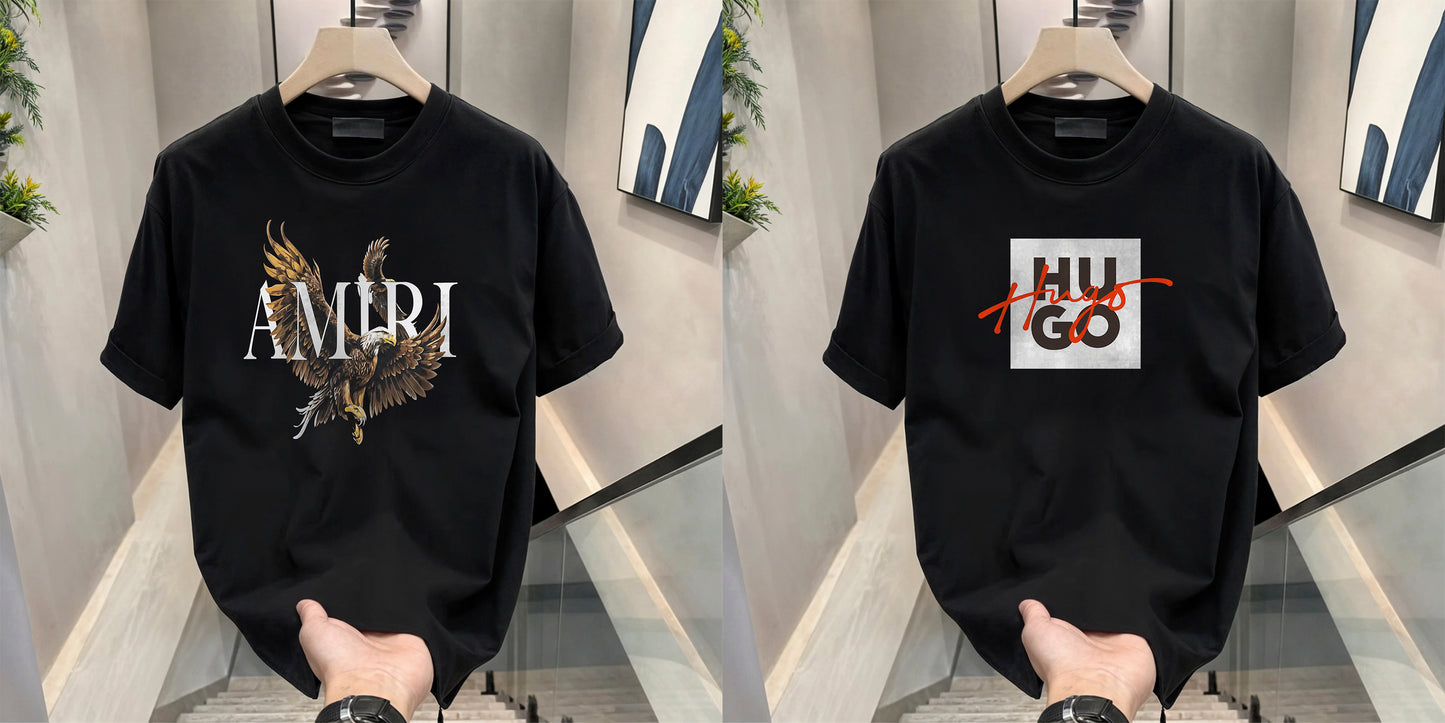 Men's Brand Premium Selling T-Shirt (BD-AMIRI+ HUGO RED)