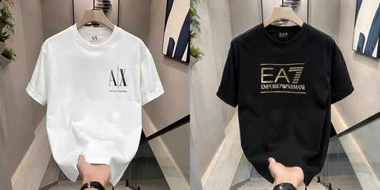 Premium Selling T-Shirts (BD-SMALL AX BLACK+EA7)