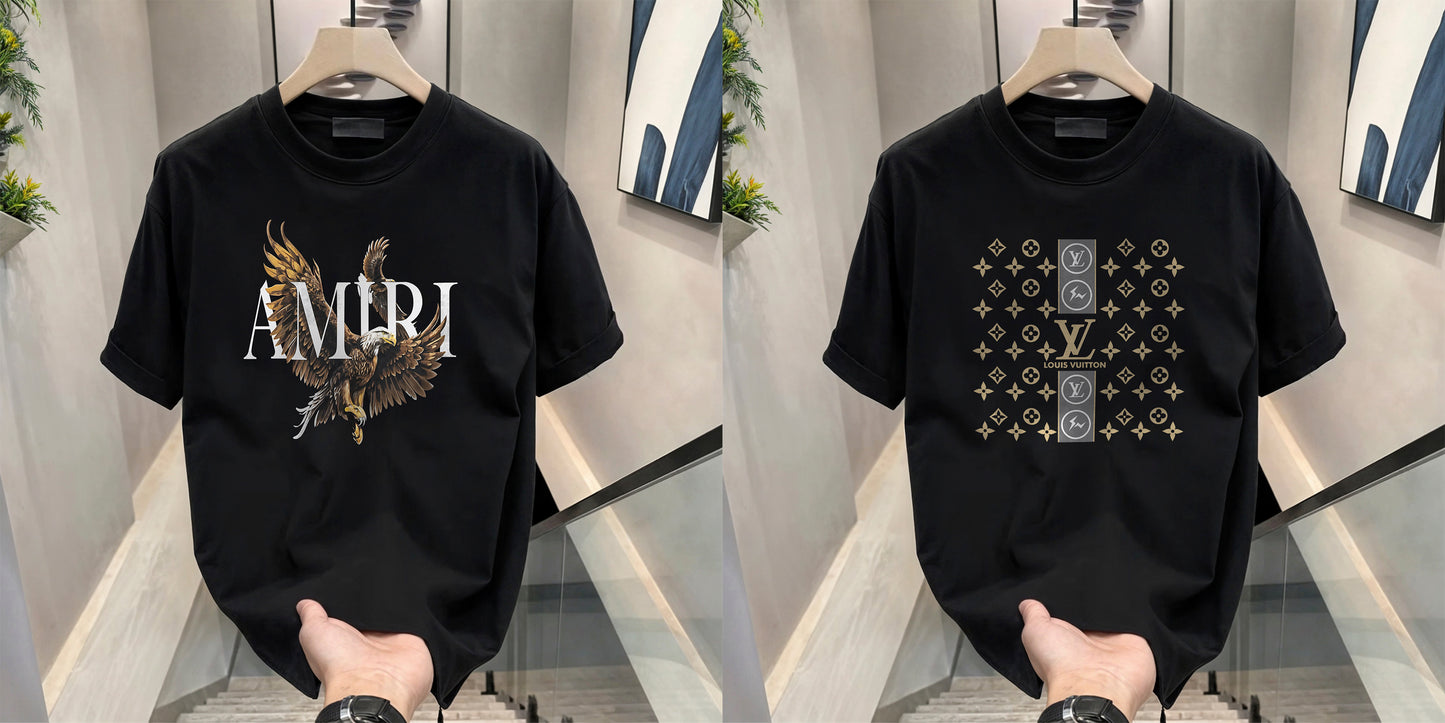 Men's Brand Premium Selling T-Shirt (BD-AMIRI+LV STARS)