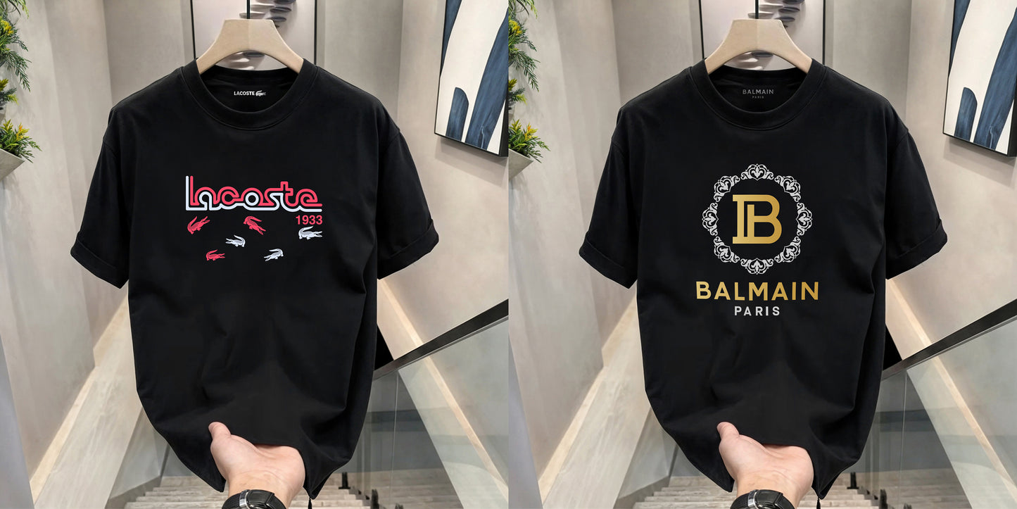 Men's Premium Selling T-Shirts (BD-LACOSTE 1933+BALMAIN ROYAL)