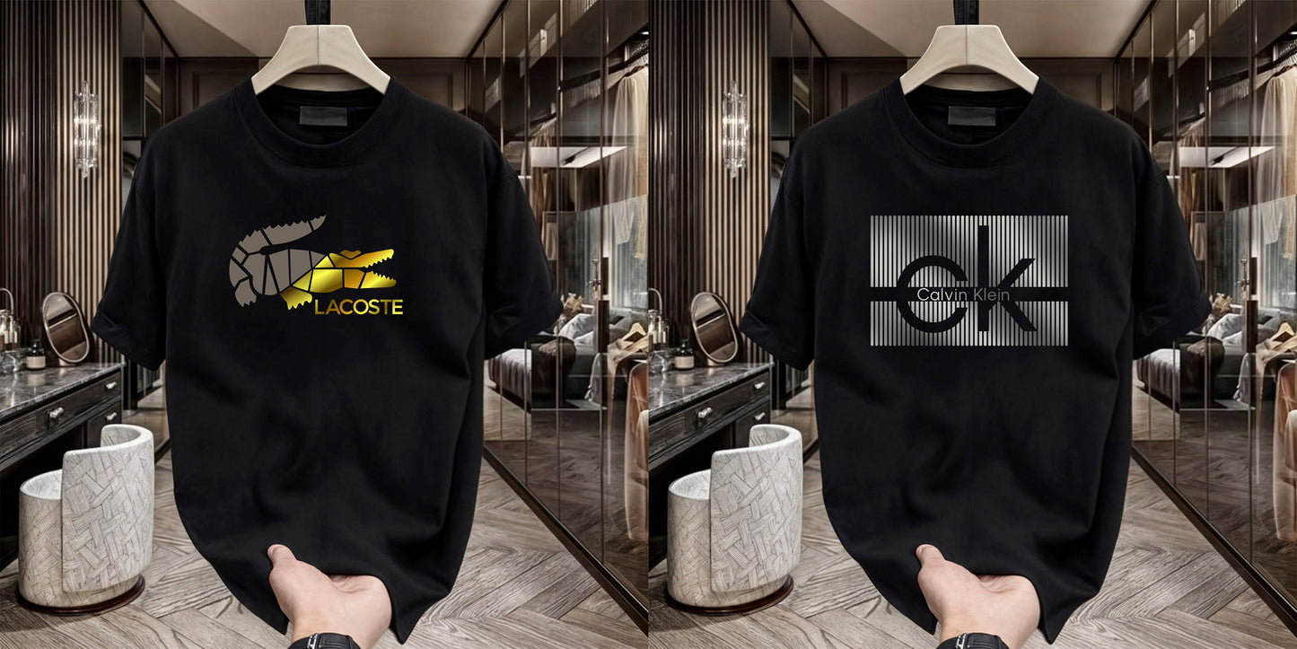 Men's Brand Premium Selling T-Shirt (BD-LACOSTE GOLD+CK)
