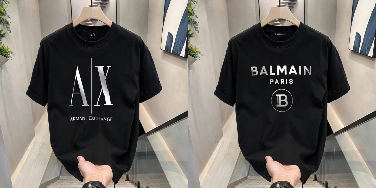 Men's Premium Selling T-Shirts (BD-AX FULL+BALMAIN SILVER)