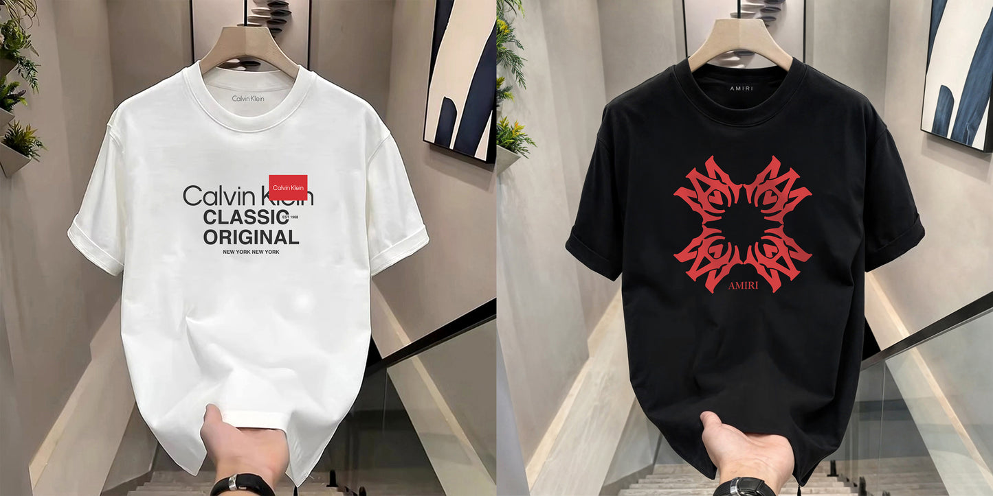 Men's Premium Selling T-Shirts (BD-CK CLASSIC+AMIRI RED)