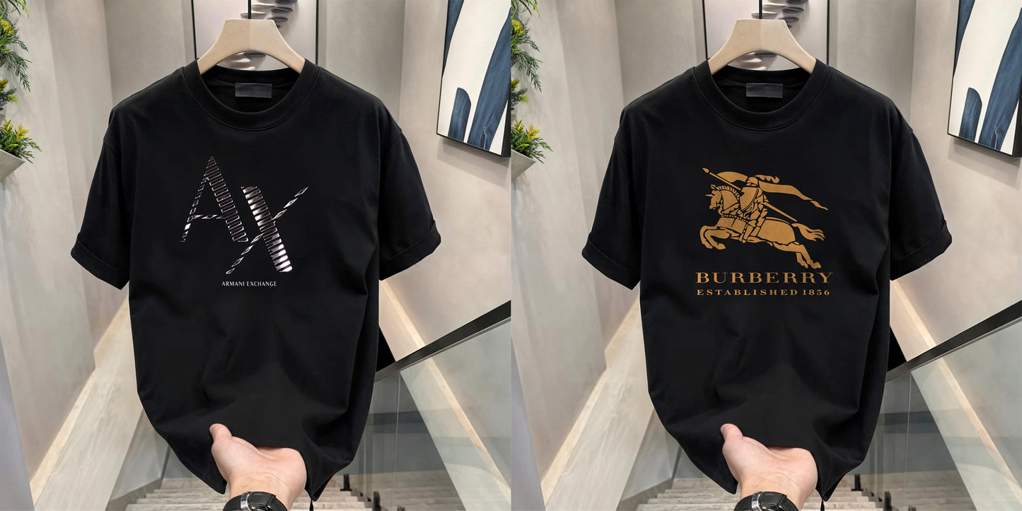 Men's Brand Premium Selling T-Shirt (BD-AX CUT+BURBERRY GOLD)